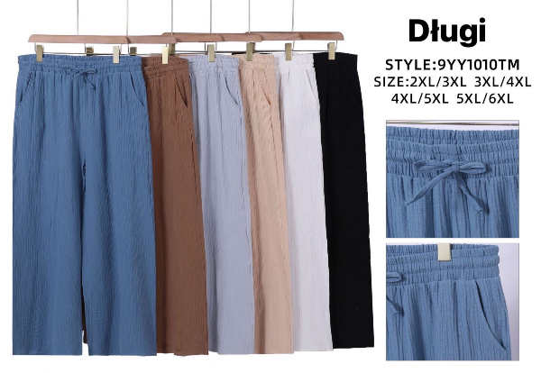 Spodnie damskie 7/8 Roz 2XL-6XL, Mix Kolor Paczka 12 szt